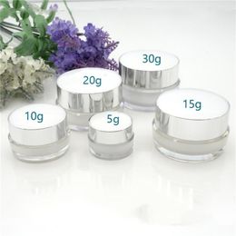 5g 10g 20g 30g Acrylic Cosmetic Cream Jar Portable Bottle Face Cream Pot Lotion Bottle Sample Container for Travel