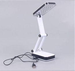 Two stalls lighting USB power supply or install 3 batteries 24 LEDS high light Folding desk lamp white light table lamp Read