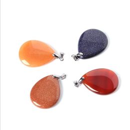 Luckyshine 10 Pcs Fashion Natural Stone Crystal Pendants Charms Silver For Women Crystal Pendant Necklace Jewelry Shipping