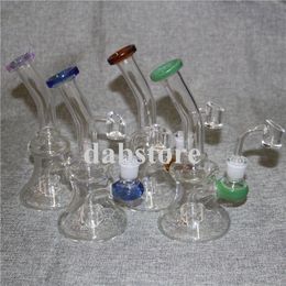 Glass Beaker Dab Rig Bong Hookah Heady Bongs Mini Water pipe Thick oil rigs wax smoking bubbler honeycomb pipes with quartz banger