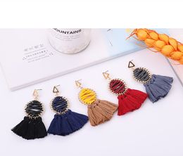 Multiple Ethnic Boho Vintage Tassel Stud Earrings for Women 2020 New arrival earrings Personalised woven vintage Bohemia Jewellery