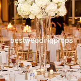 lattest Gold Candle Holders Metal Candlestick Flower Vase Table Centrepiece Event Flower Rack Road Lead Wedding Decoration best0623