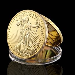-1933 Stati Uniti d'America 20 dollari Liberty Souvenir Badge Craft 1oz 24k oro placcato in God Fidiamo a Eagle Coin