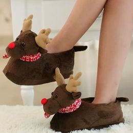 Designer-per Cartoon Female Home Shoes Animal Slippers Woman Men Couples Deer Pantuflas Christmas Pantufas Hot