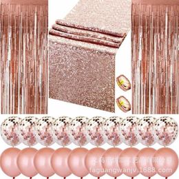 12 inch rose gold confetti balloon set suit sequin table flag curtain wedding birthday party decoration