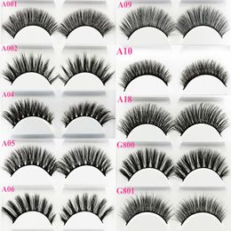 Hot Sales Mink hair False Eyelashes (5 pairs) Natural or Thick Fake EyeLash Full Strip Handmade Eyelash Extension Mascara Free shipping