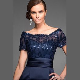 Navy Blue Mother Of The Bride Dresses Elegant High Quality Knee Length Short Wedding Party Gown228h