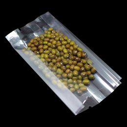 2000Pcs Wholesale Open Top Clear Matte Side Gusset Food Packaging Bag Plastic Snack Nuts Beans Storage Packing Pouch 2 Sizes