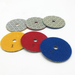10 Pieces 3 Inch 4 Inch 5 Inch 3 Step Hybrid Polishing Pad Diamond Flexible Wet Polishing Disc for Granite Marble Resin Pads