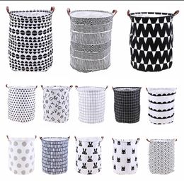 Storage Bucket Cotton Laundry Baskets Dirty Clothes Basket Foldable Kids Clothes Organiser Dustproof 40*50cm 24 Designs Optional BT85