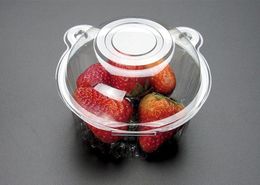 Plastic Cupcake Cake Muffin Dome Case Disposable Fruit Salad Holder Boxes Container Packaging Box SN2255