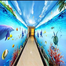 3d Customised wallpaper beautiful scenery wallpapers Fantasy three-dimensional underwater wallpapers theme space background wall