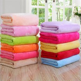 50*70cm Warm Flannel Fleece Towel Blanket Soft Solid Blankets Bedspread Plush Winter Summer Throw Blanket for Bed Sofa XD22444