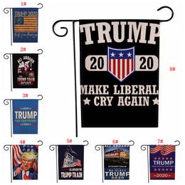 12 Styles American Flag USA Flags President Election Donald Trump Garden Flags Make America Great 2020 Again Banner Decoration DBC VT1210