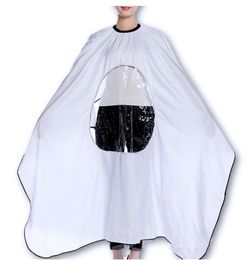146cm*120cm Salon Hair Barber Waterproof Cape Wrap Hairdressing Styling Cutting Gown Apron with Viewing Window Oval Clear Cover
