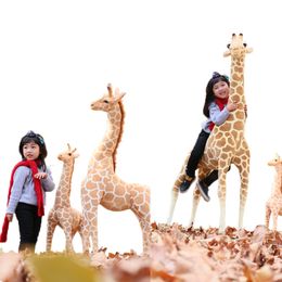 Dorimytrader 5.2feet Biggest Giraffe Plush Toy Giant Simulation Animal Giraffe Doll for Children Gift Home Deco 63inch 160cm DY50641