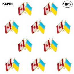 Canada & Ukraine Flag Lapel Pin Flag badge Brooch Pins Badges 10Pcs a Lot