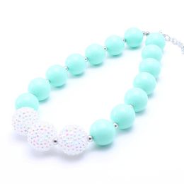 Mint Green Blue Kid Chunky Bead Necklace Fashion Toddlers Girls Bubblegum Bead Chunky Necklace Jewellery Gift For Children