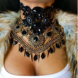 Dvacaman Brand 2017 Hot Sale Black Big Chokers For Women Boho Party Maxi Statement Necklace Collar Jewellery Gift Femme Bijoux L80 J190711