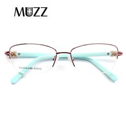 Wholesale- Frame Rim Alloy Handmade Eyewear Frames Prescription Myopia Optical Pink Frame