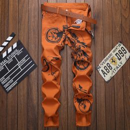 MORUANCLE Fashion Men Printed Jeans Pants Hi Street Painted Denim Trousers Slim Fit Jean Joggers Club Wear Punk Style 2 DS3L