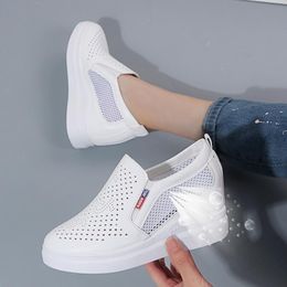 Hot Sale-Women Casual Shoes Platform High Heels Shoes Breathable Sneakers Wedges Woman Shoes trainers Height Increasing