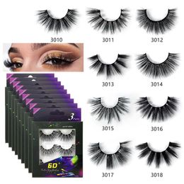 New 3Pairs Natural Long Fake 3d Mink Eyelashes Soft Mink Lashes Makeup Eyelash Extension Eye Lashes