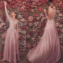 Luxurious One-Shoulder Mermaid Dusty Pink Evening Dresses Feather Front Split Backless Prom Dress Temperament Formal Party Gown