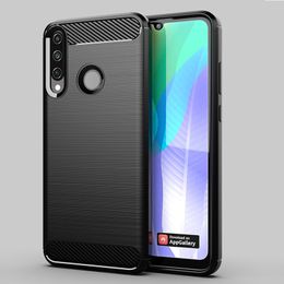Carbon Fibre Texture Shockproof Cover Protective Slim Fit Soft TPU Silicone Case for HUAWEI Y5P Y6P Y7P Honour 9S 9C