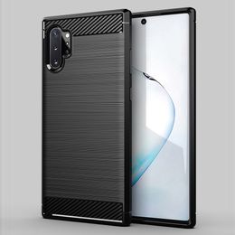 Carbon Fibre Texture Shockproof Protective TPU Silicone Case for samsung galaxy Note 10+ PLUS S10 LITE S10 5G PLUS S10E