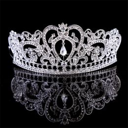 Bling Beaded Crystals Wedding Crowns Bridal Diamond Jewellery Rhinestone Headband Hair Crown Accessories Party Tiara Cheap