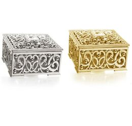 200pcs Vintage Chocolate Boxes Wedding Candy Box Storage Box Hollow Gold-plated Silver Plated Decoration Supplies LX1044