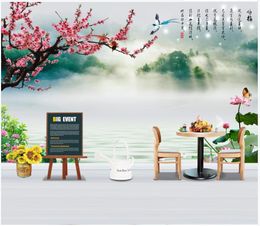 3D photo wallpaper custom 3d wall murals wallpaper Rural lotus flower mural background wall papers home decoration painting