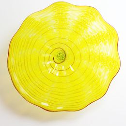Murano Glass Hanging Plates Wall Art yellow color Hand Blown Murano Glass Elegant Tiffany Stained light for home and hotel