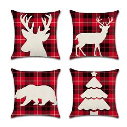 1PCS Christmas Festival Pillow Case Santa Claus Printing Dyeing Sofa Bed Home Decor Pillow Cover Bedroom Christmas Cushion Cover