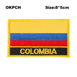 Free Shipping 8*5cm Colombia Shape Mexico Flag Embroidery Iron on Patch PT0066-R