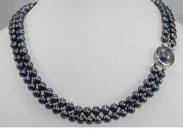 free shipping 3 rows freshwater Pearls& clasp Necklace pearl Jewelry fashion jewellery