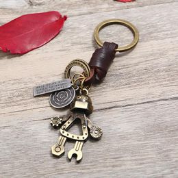 New Creative Gifts Wrench Robot Keychain Trinket Jewellery Women Bag Charm Pendant Men Car Key Holder key rings birthday Present