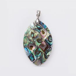 Natural Shell Jewellery Marquise Shape Abalone Shell Pendants Gift DIY Necklace Jewellery Making Supplies 5 Pieces