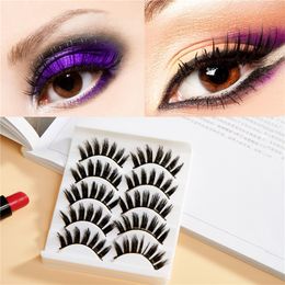 2019 Women's Fashion Gracious Makeup Handmade 5 Pairs Natural Long False Eyelashes Extension Exquisite Eyelash Makeup