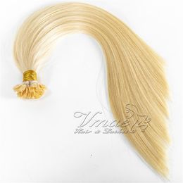 Russian 1g strand 100g Double Drawn Blonde Straight Human Keratin Pre Bonded Flat Tip Unprocessed remy virgin Hair Extensions