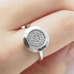 Full Crystal Ring For Women with LOGO Zircon Fits pandora Silver Gold Size 6-9 Fashion Festivel Birthday Gifts