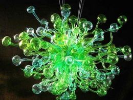 Modern Lamps Green Colour Blown Chandeliers Italian Design Energy Saving LED Bubble Murano Chandelier for Dining Room Decoration