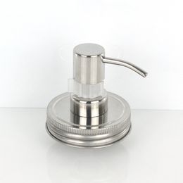 Silver Hand Soap Lotion Dispenser Pump Stainless Steel Mason Jar Countertop Soap Hotel Bathroom Accessory Household Tool