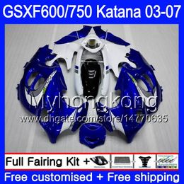 Stock blue white GSX600F For SUZUKI GSXF 600 750 GSXF600 2003 2004 2005 2006 2007 293HM.10 GSXF-750 KATANA GSXF750 03 04 05 06 07 Fairings