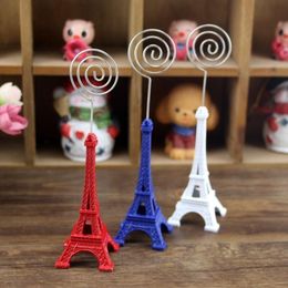 2018 Sale Eiffel Tower Business Card Files Badge Card Holder Wholesale for Gift Crafts Photo Clip Note Folder Memo Holder