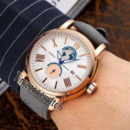 New 1848 U0114859 Swiss Quartz Mens Watch Rose Gold Worldtimer Silver Texture Dial Roman Markers Grey Leather Timezonewatch C06b2