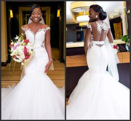 2020 New Mermaid Wedding Dresses Bridal Gowns Black Girl African Formal Wedding Gowns Crystal vestidos de novia Hochzeitskleider Vintage