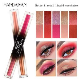 HANDAIYAN 2 in 1 Double Head Liquid Eye shadow Waterproof Long Lasting Shimmer Shine Metallic Eye Shadow Makeup 120 pcs/lot DHL