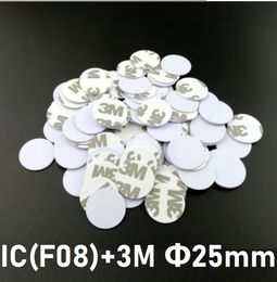 Xiruoer-500pcs 25mm 13.56MHZ Passive Cards ISO14443A HF IC M1 F08 Coin Card NFC RFID Passive F08 PVC Card with 3M glue F08 Coin Stickers For Smart Wristband